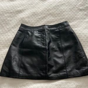 Black leather skirt